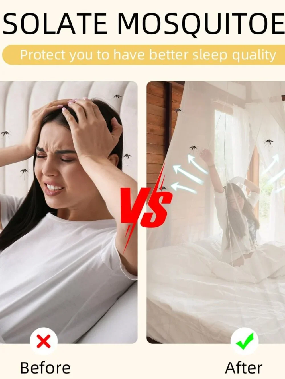 4 Corners Mosquito Net for Bed, Mosquiteros para Camas Bed Canopies Netting Drap